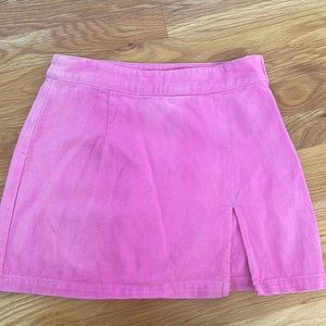 Hot pink jean skirt from boutique in LA